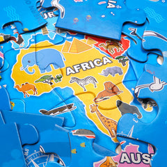 IFLOVE world map puzzle landmark icons highlight famous sites