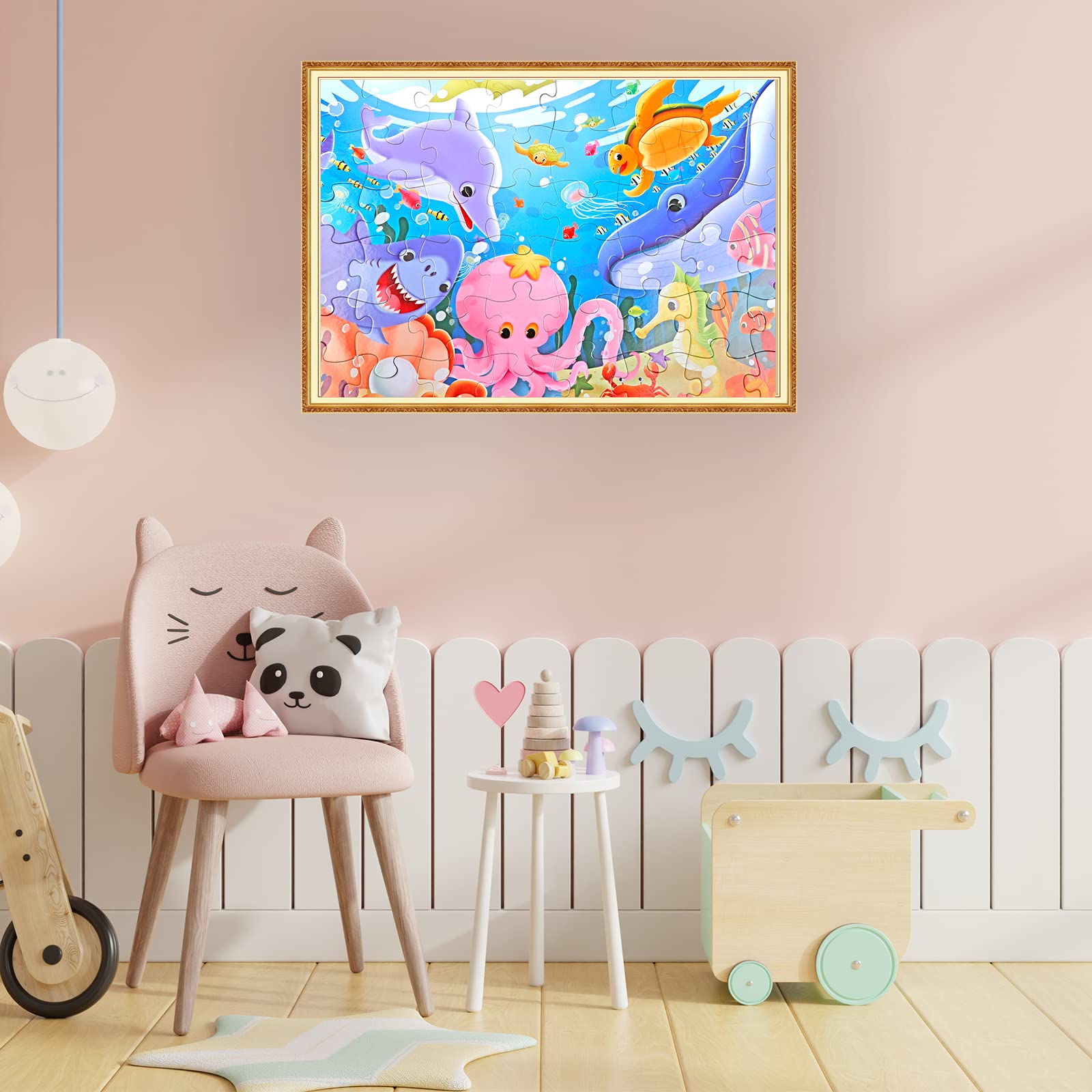 IFLOVE jumbo-floor-puzzle-underwater-scene-kids-playing-floor captures joyful moments of collaborative problem solving