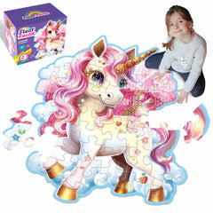 IFLOVE unicorn scene puzzle helps kids explore colors while assembling.