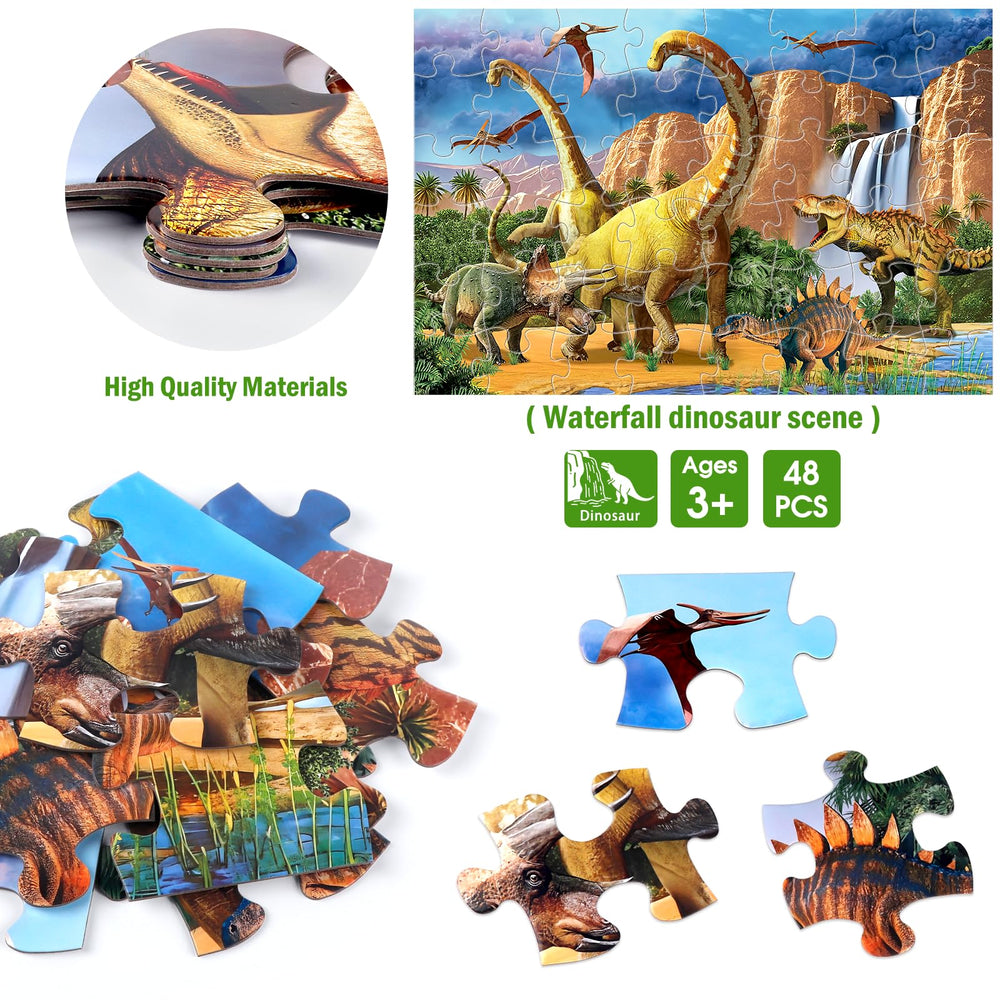 IFLOVE jumbo floor puzzle volcano-dino scene—engaging visuals spark curiosity during learning.