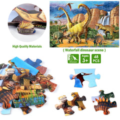 IFLOVE jumbo floor puzzle volcano-dino scene—engaging visuals spark curiosity during learning.