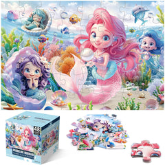 IFLOVE mermaid floor puzzle with large pieces for easy grasp and fun learning