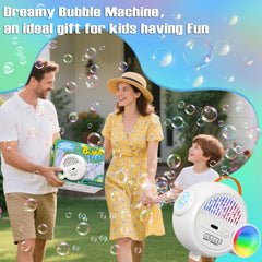 IFLOVE outdoor party scene with bubbles and RGB lights for celebrations