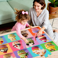 IFLOVE puzzle with rounded edges for safe handling by kids during family time.