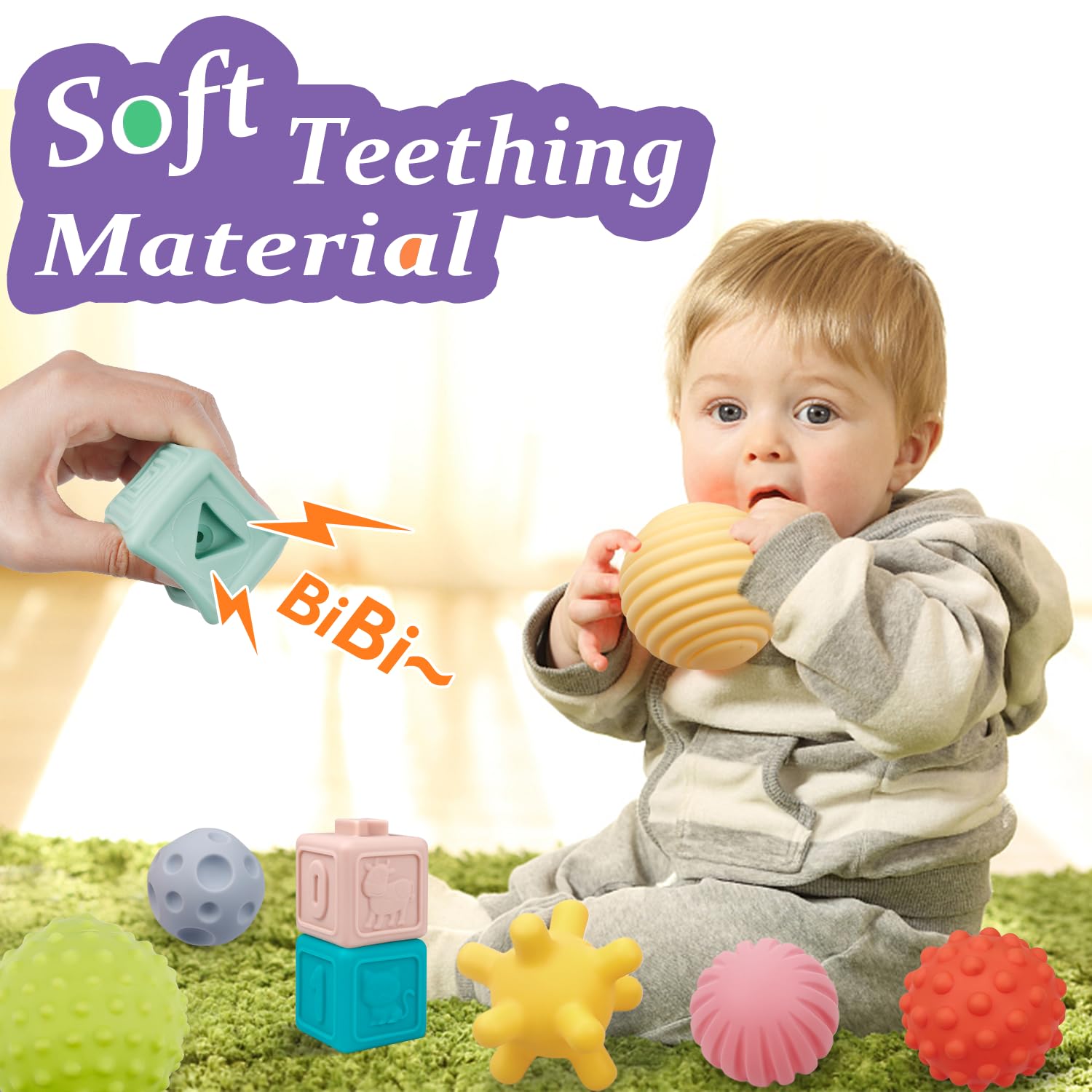 IFLOVE soft teething toys provide soothing textures for early teething comfort