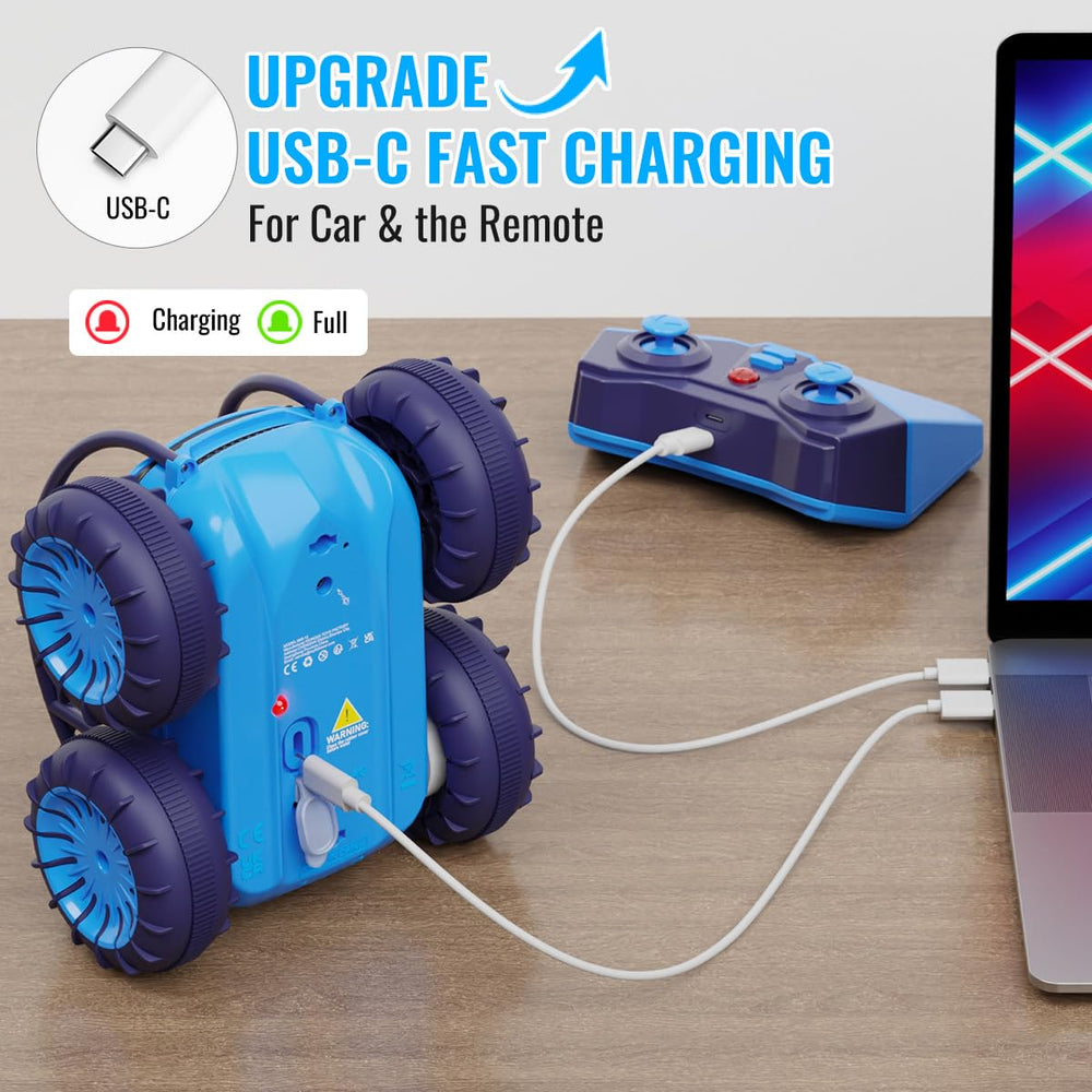 Ifollower Amphibious RC Car side view highlights stability for quick maneuvers