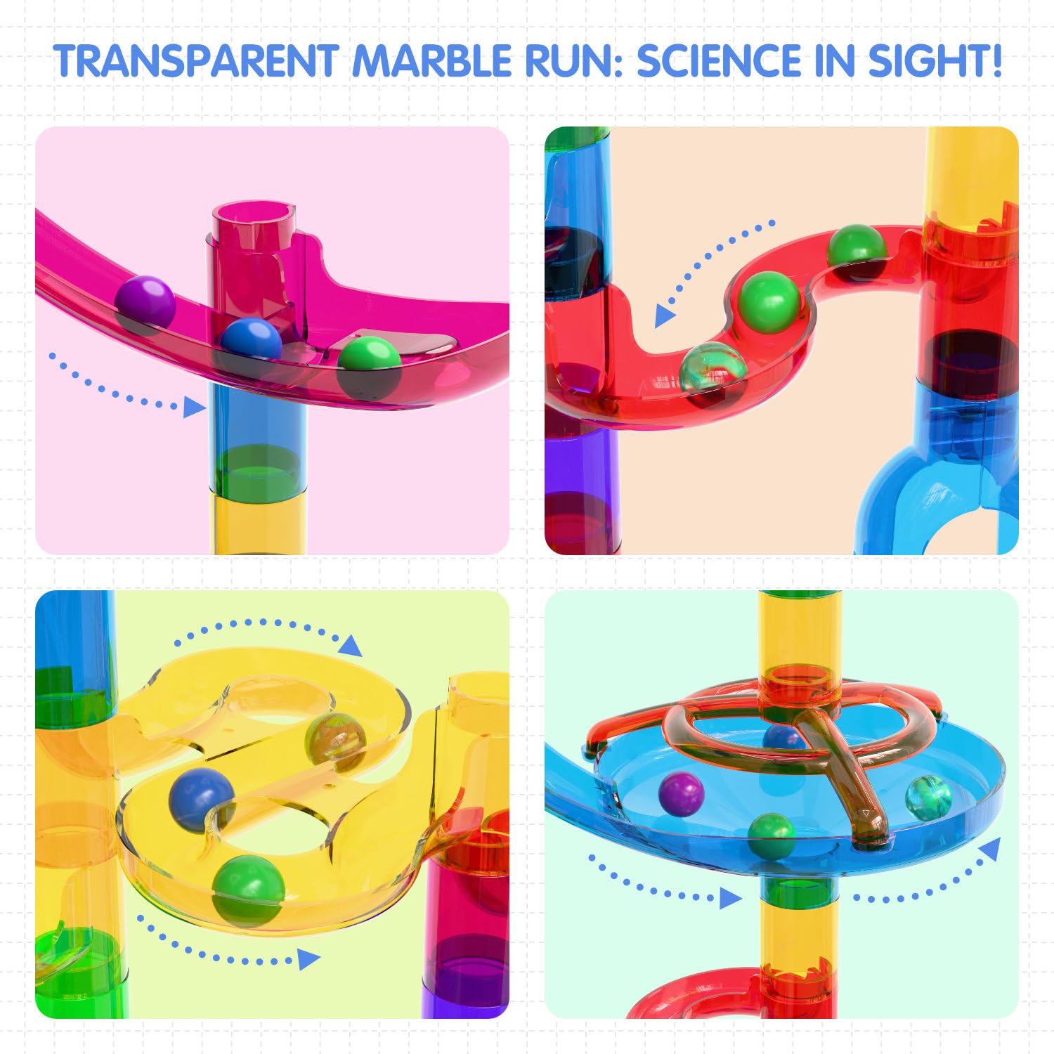 Ifollower Marble Run with interlocking joints delivering wobble-free stability