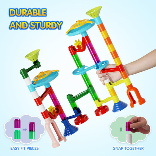 Ifollower Marble Run open-track layout invites collaborative play and strategic thinking.