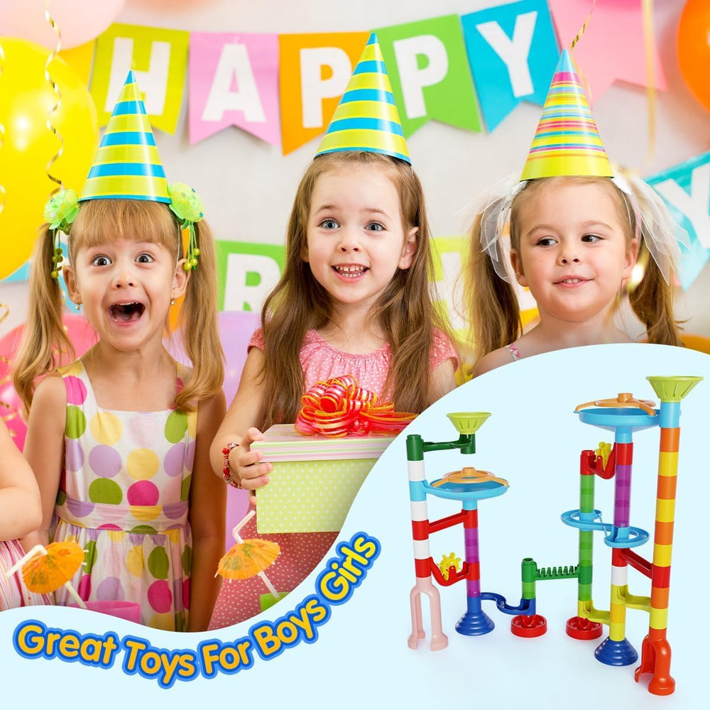 Ifollower Marble Run storage box keeps pieces organized for quick starts.