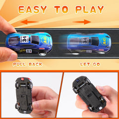 Bright ABS plastic cars with smooth edges for safe, tactile play.