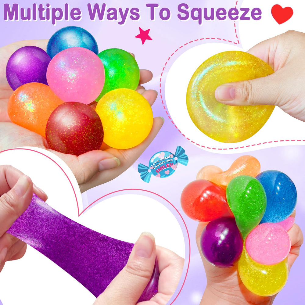 iGeeKid glitter stress ball purple with card for festive learning