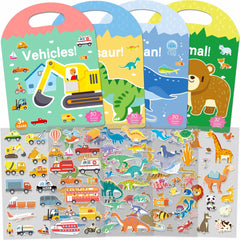 iGetooy 4-set sticker books dinosaurs with colorful, engaging stickers.