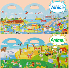 iGetooy portable-handle sticker book easy to carry on trips.