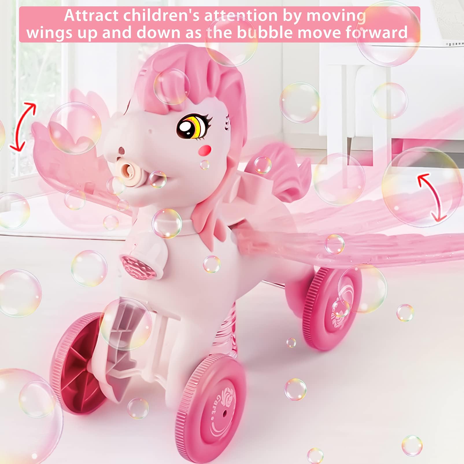 IGINOA 3D cart bubble machine bright centerpiece for kids.