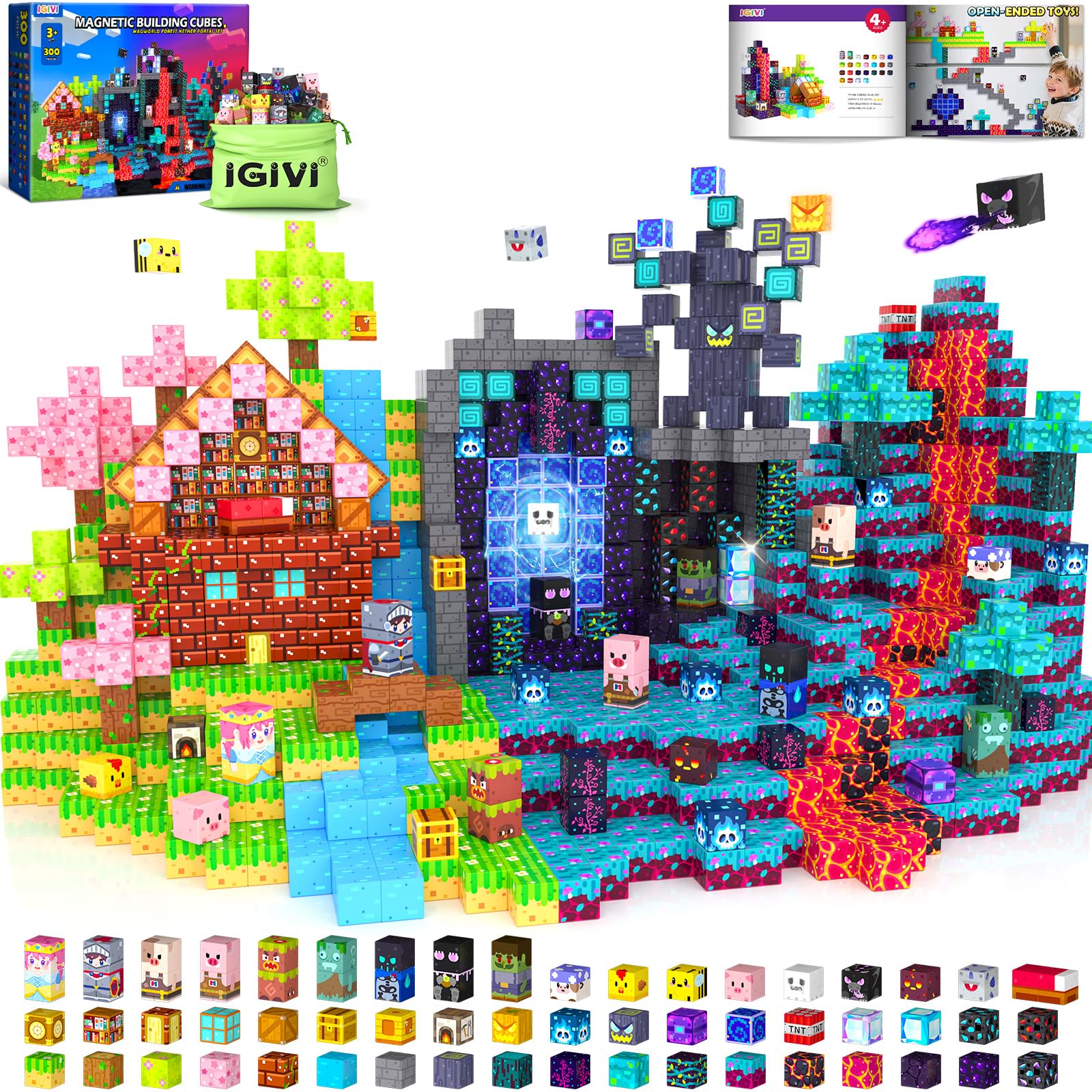IGIVI magnetic blocks lava design spark imaginative play and creative structures