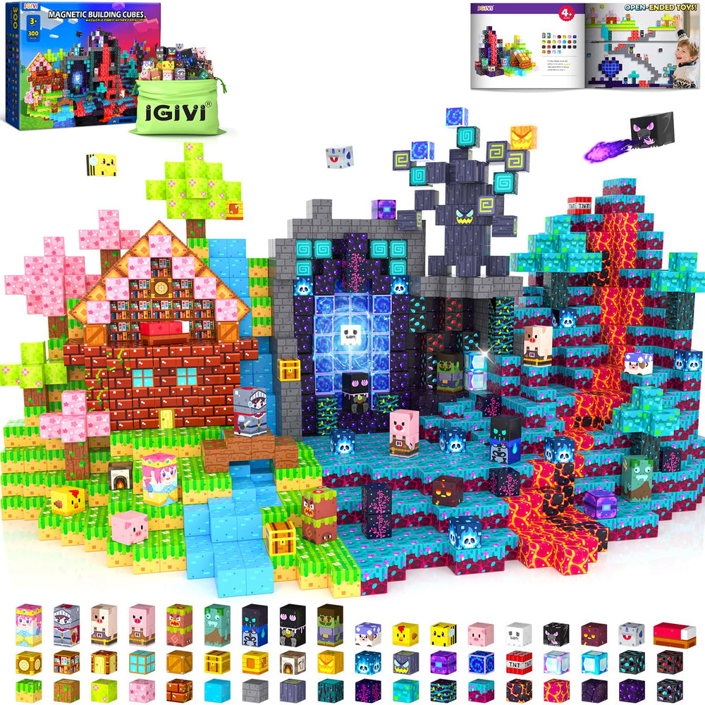 IGIVI magnetic blocks lava design spark imaginative play and creative structures
