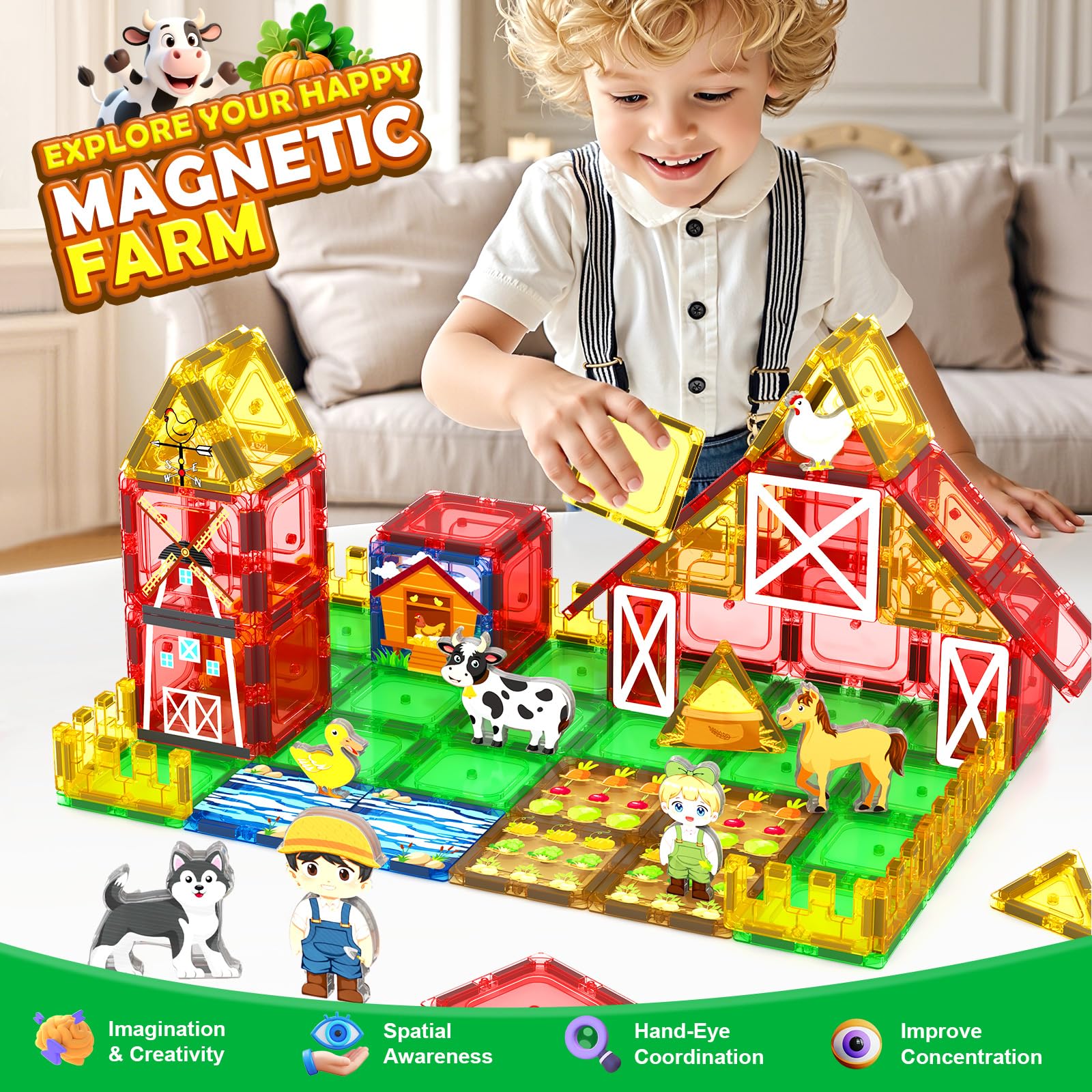 IGIVI farm tiles farmhouse scene supports storytelling and role-play adventures.