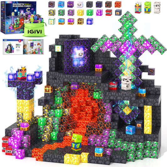 IGIVI Magnetic Blocks create a vibrant mine world for imaginative play.