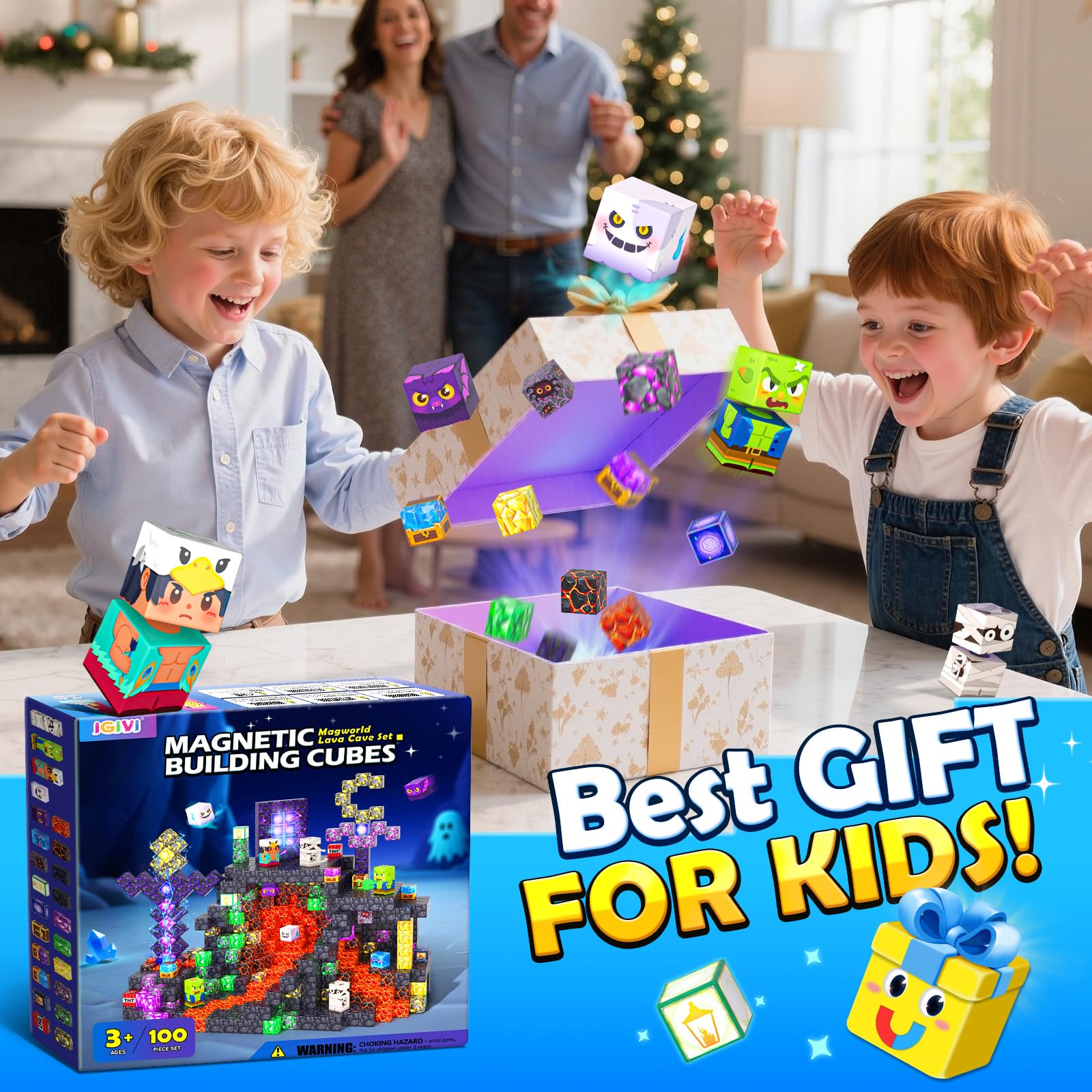 Bright colors and modular pieces spark creativity during solo or group play.