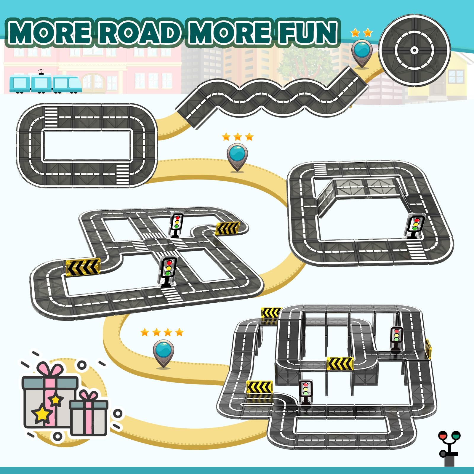 IGIVI road-design tracks offer bridges and ramps for dynamic, hands-on exploration.