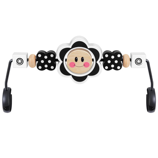 iGRATENS Baby Bjorn Bouncer Toy Bar with black and white flowers to boost visual tracking.