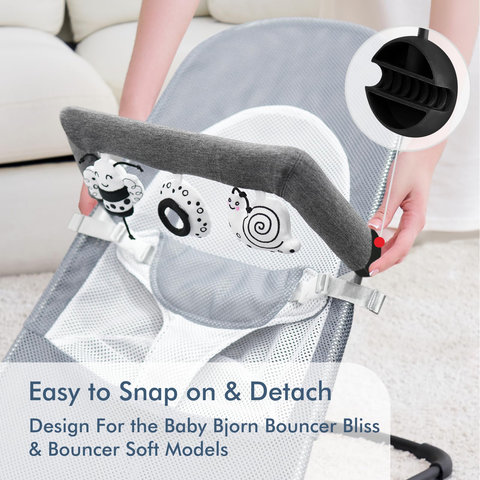 iGRATENS machine washable fabric keeps the toy bar clean between uses.