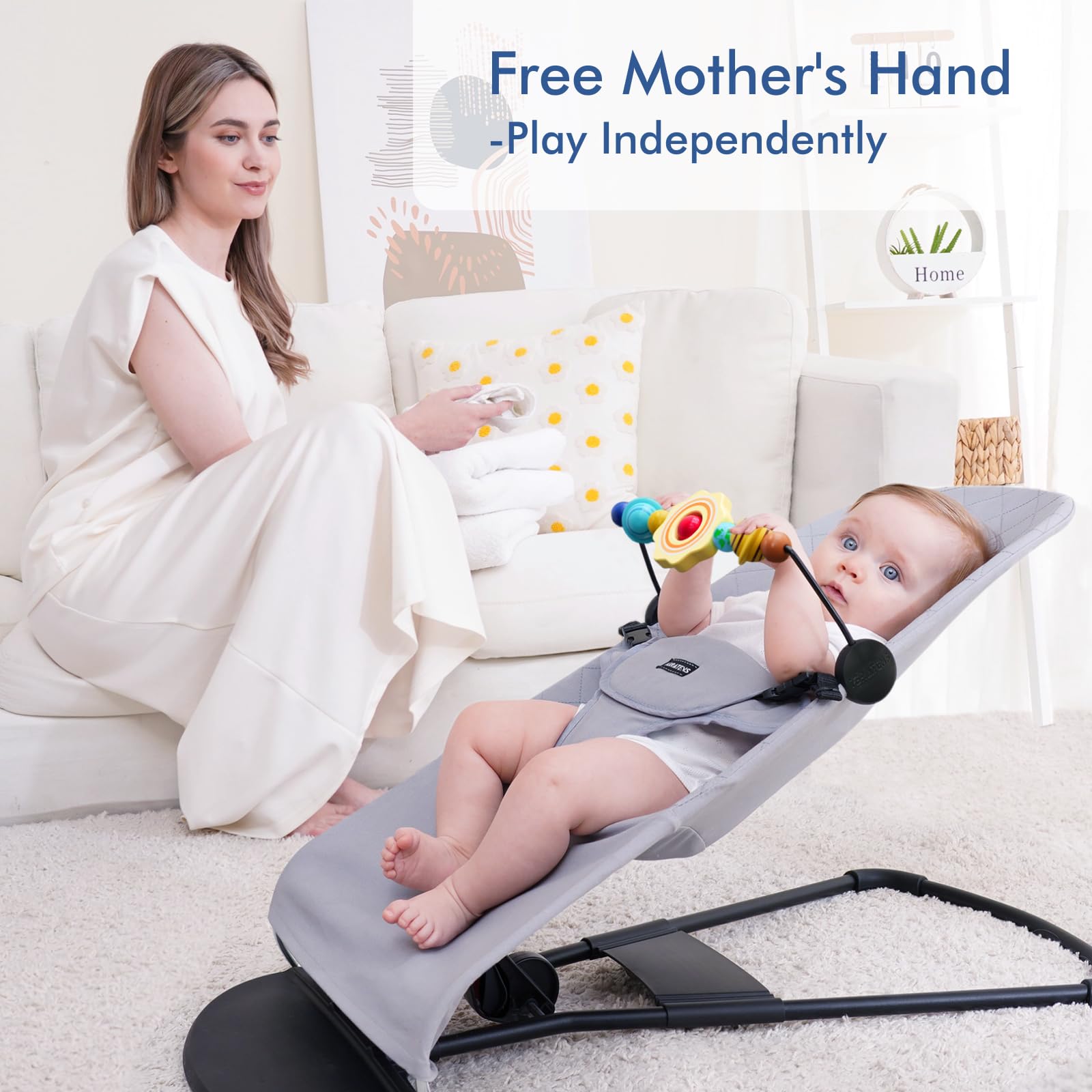 iGRATENS Reinforced plastic clips provide secure, durable attachment to the bouncer
