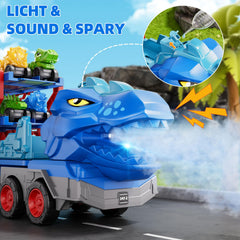 IHaha dinosaur spray feature adds interactive water play during fun battles.