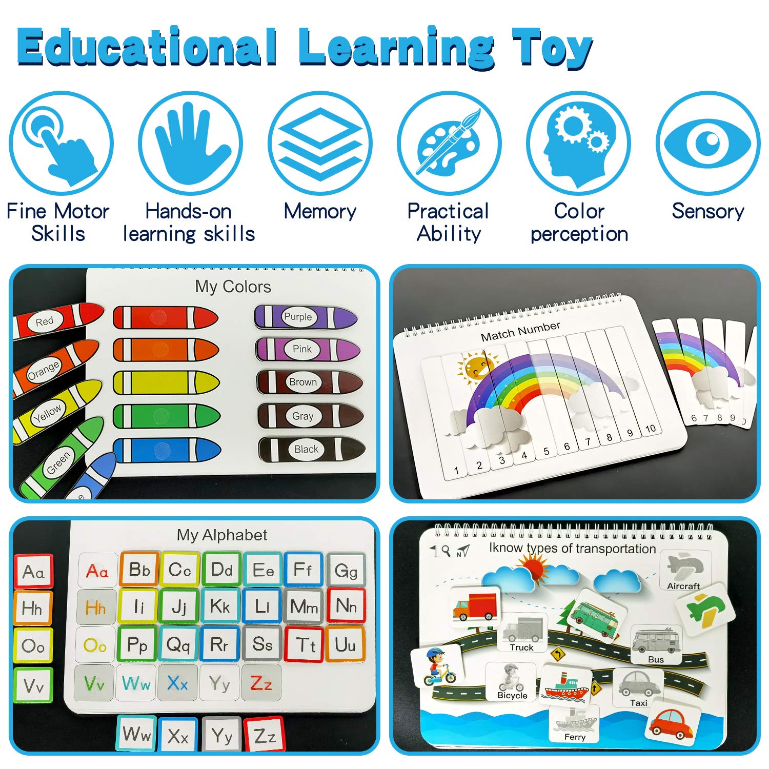 iHarPro Busy Book vehicle theme keeps toddlers focused during travel