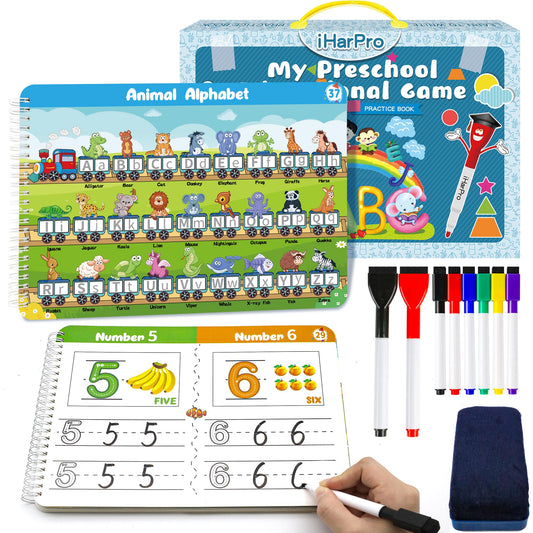 iharpro handwriting tracing book front cover promotes early literacy and fine motor skill development