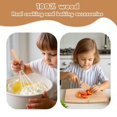 IHFAIO Kids Knife Set complete image with all eight pieces.