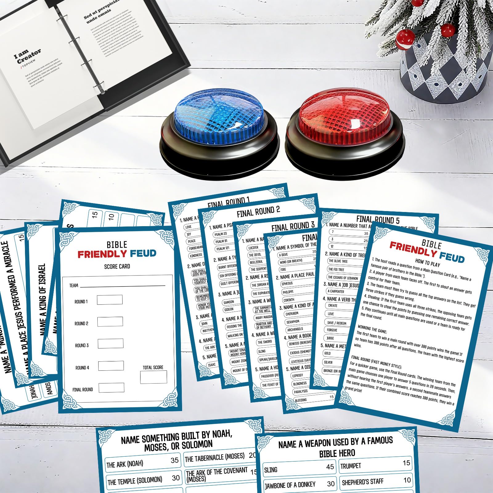 IIDEA Bible Feud final round cards for dramatic endings