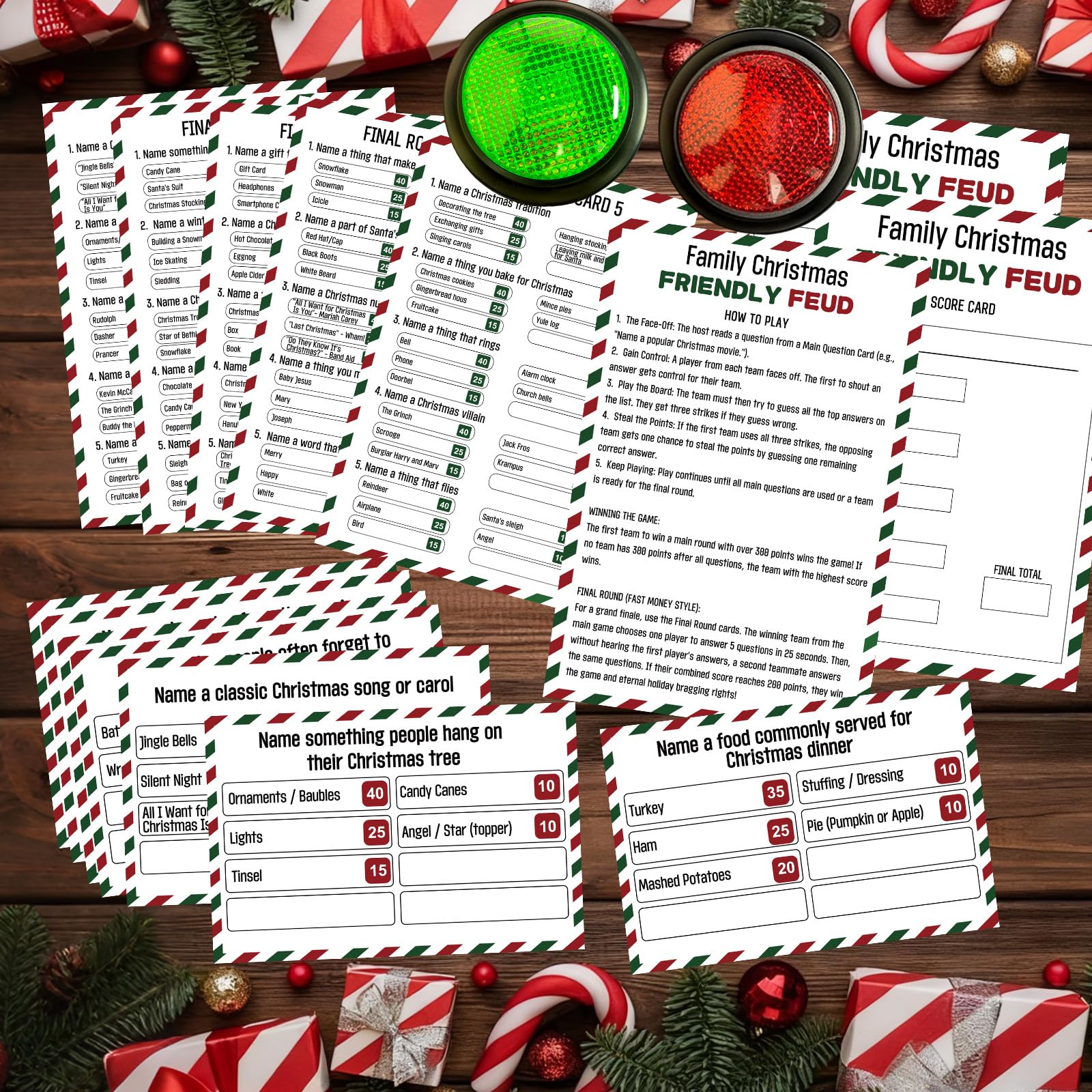 IIDEA Christmas Feud buzzers ready for authentic game-show excitement at parties.