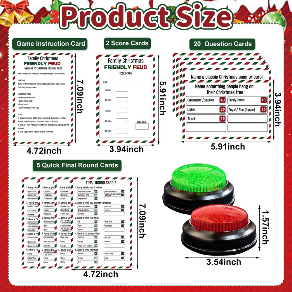 IIDEA Christmas Feud cards close-up highlights festive design with fade-resistant print.
