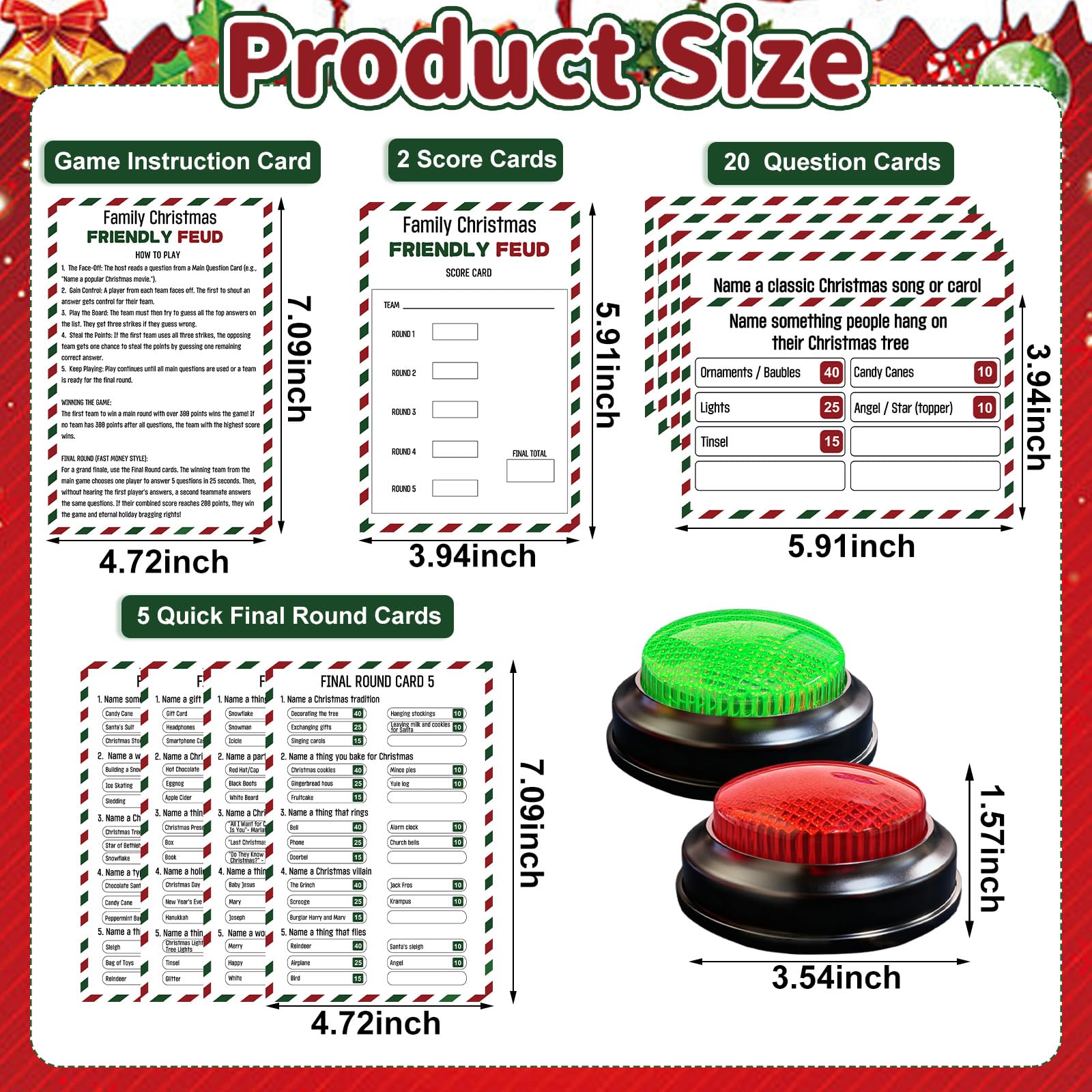 IIDEA Christmas Friendly Feud buzzer lights up for authentic party competition.