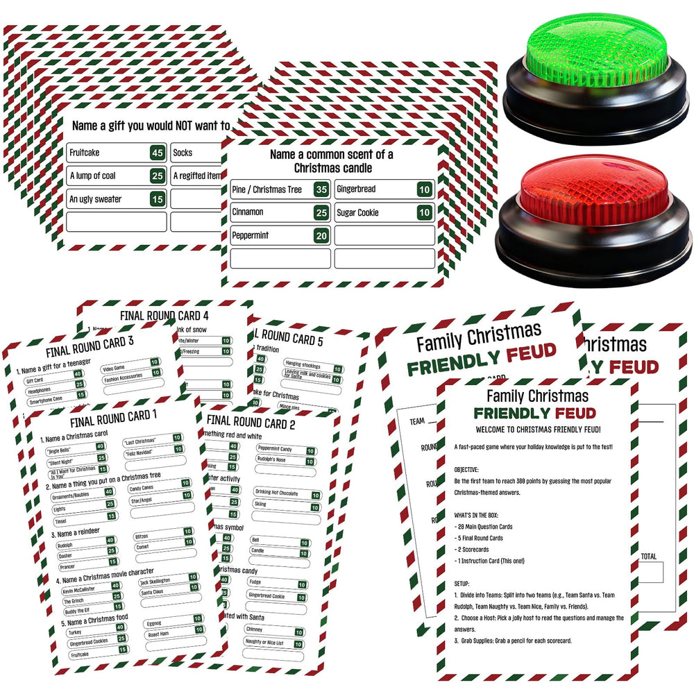 IIDEA Christmas Friendly Feud game cover with festive artwork for family fun.