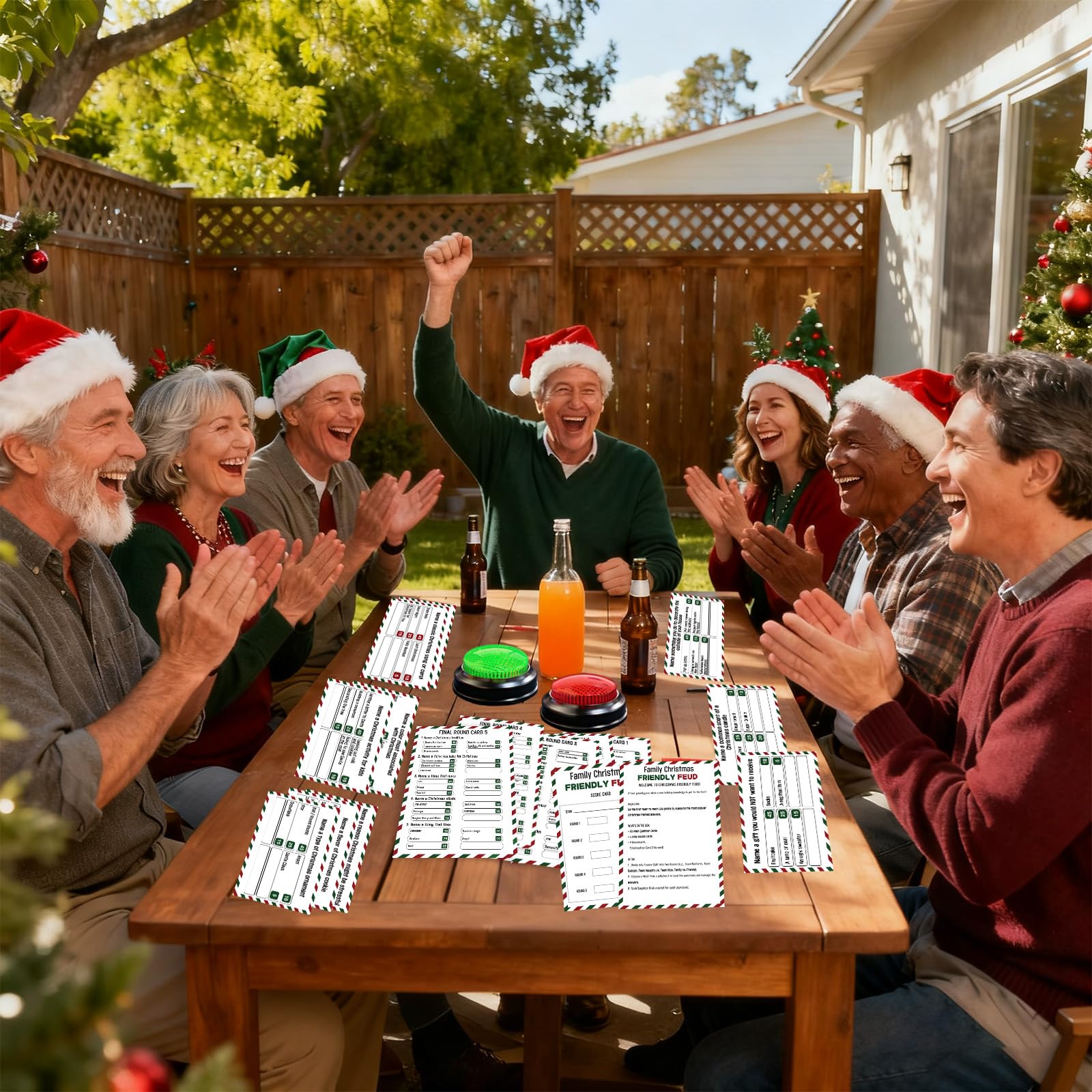 IIDEA Christmas Friendly Feud question cards designed for quick, engaging trivia.
