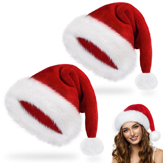Iioscre bulk Santa hat for adults in velvet with festive appeal.