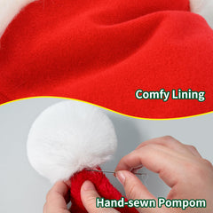 Iioscre Kids Santa Hat soft plush material, gentle on skin for all-day wear.