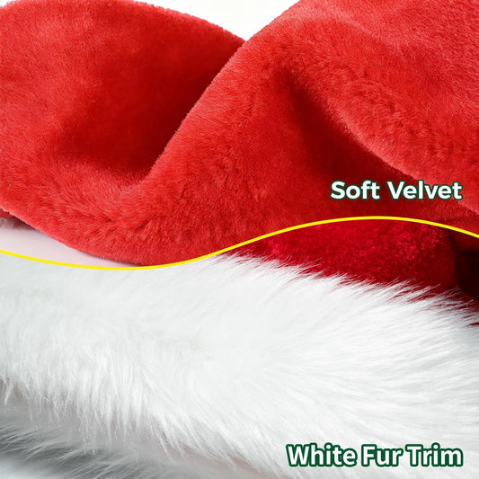 Iioscre Santa hat with fluffy faux fur trim for cozy events.