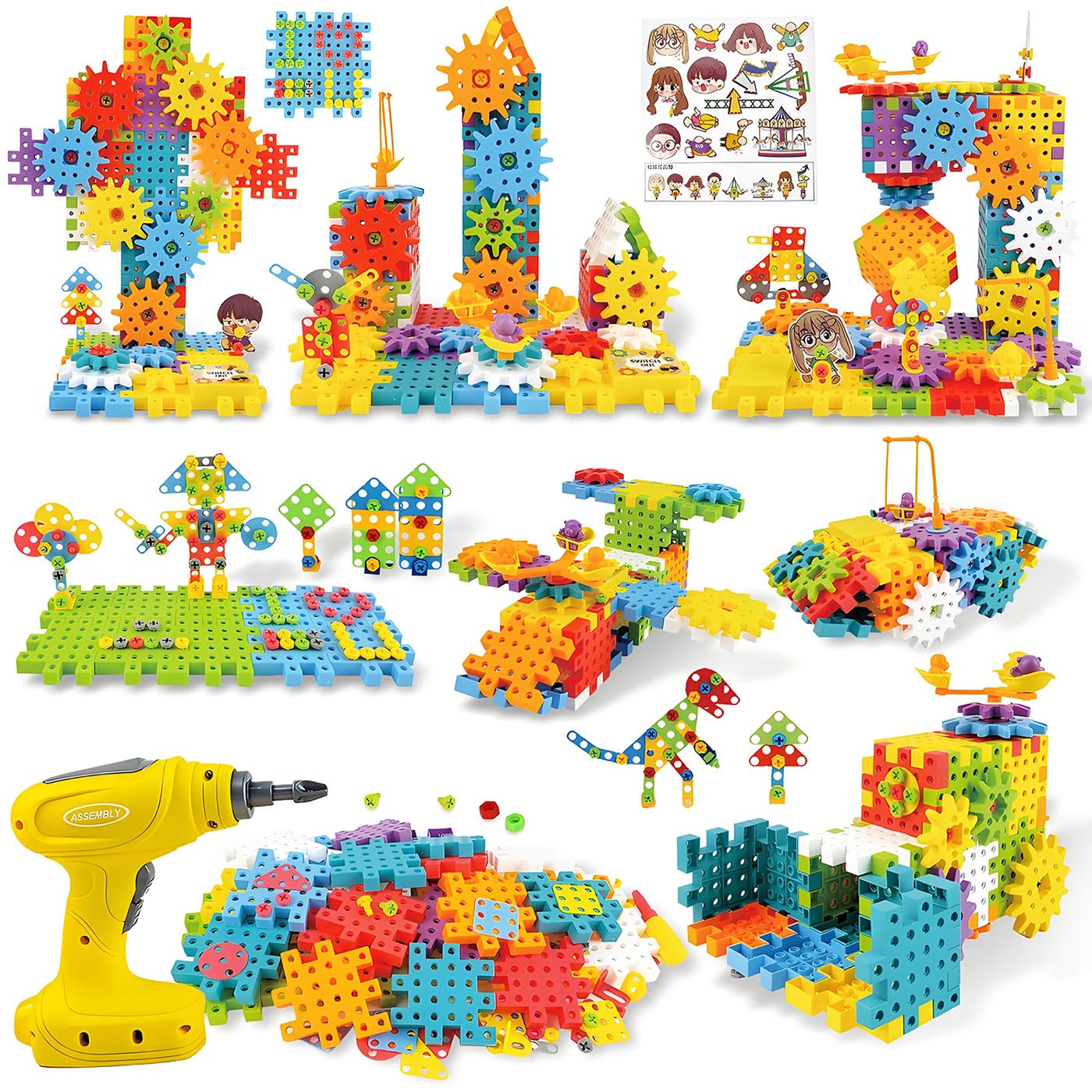 IIROMECI gear set with colorful pieces for hands-on building and imaginative play