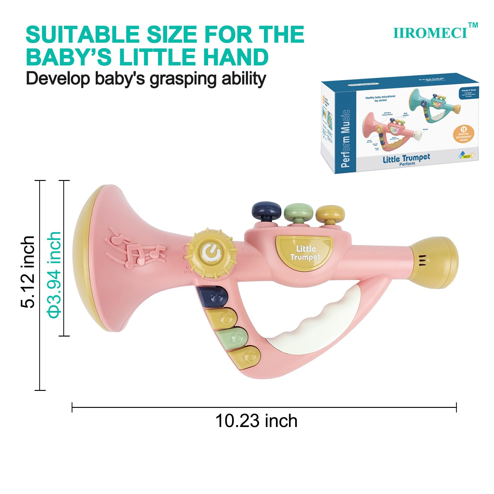 IIROMECI musical toy ideal for travel and on-the-go toddler entertainment