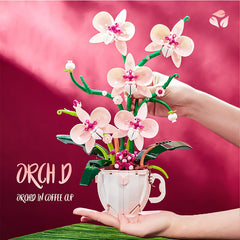 iixeal pink orchid desk decor on an office shelf
