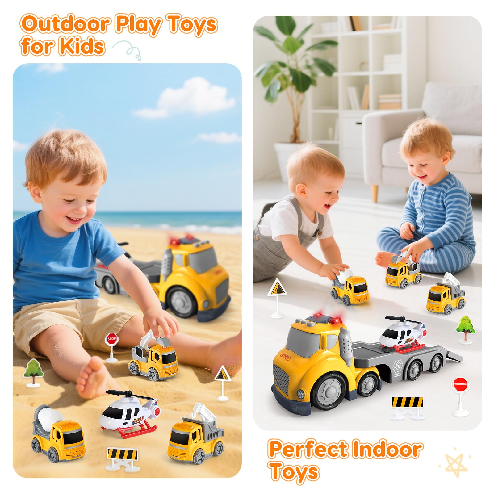 IJIGU truck toy helicopter sparks dramatic play and storytelling moments.