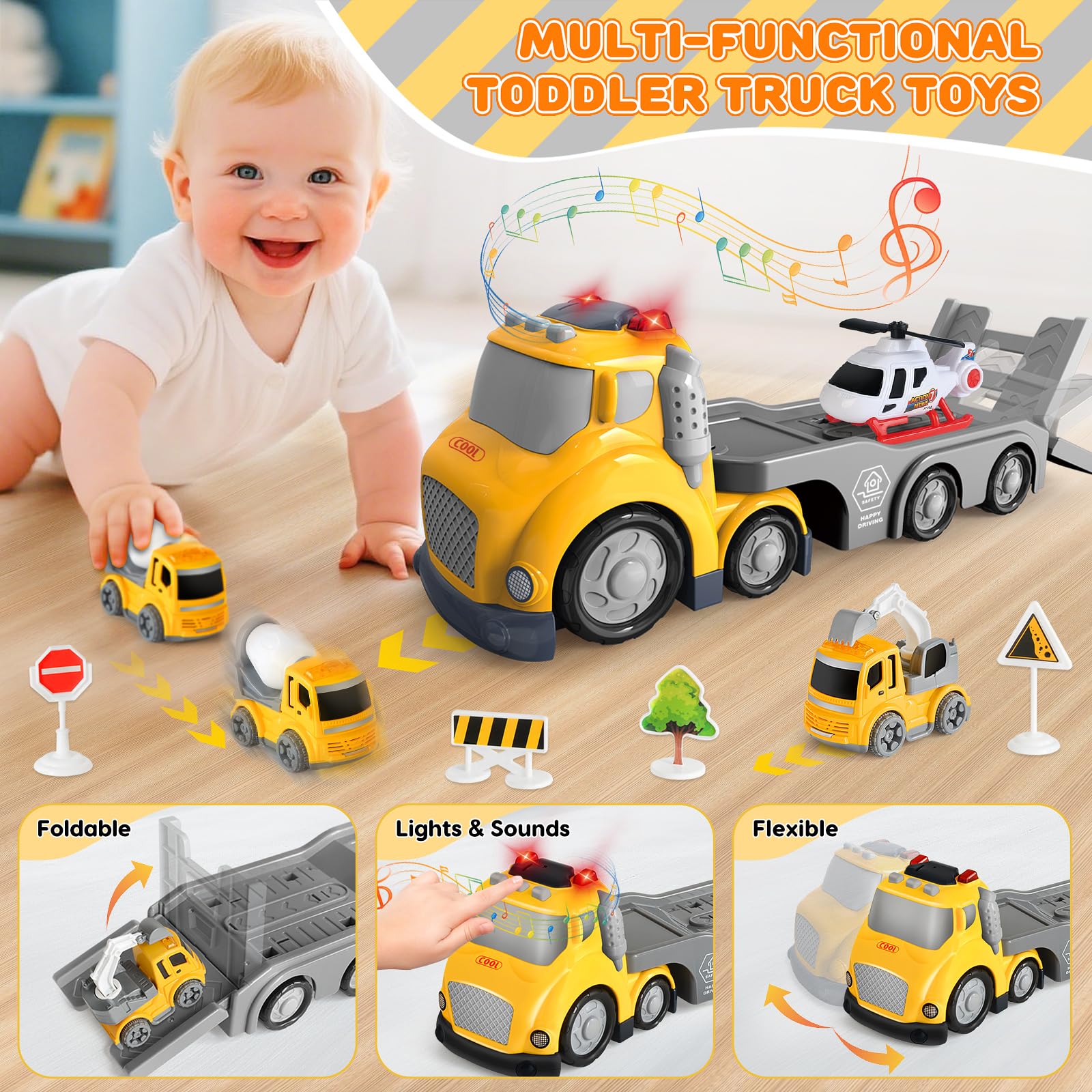 IJIGU truck toy mini excavator inspires hands-on learning and fine motor skills.