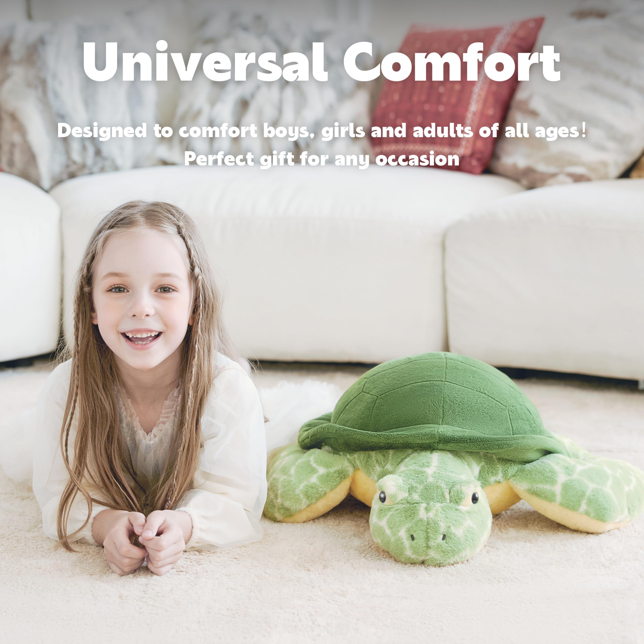 IKASA bead-filled weighted turtle plush offering a calming sensation.