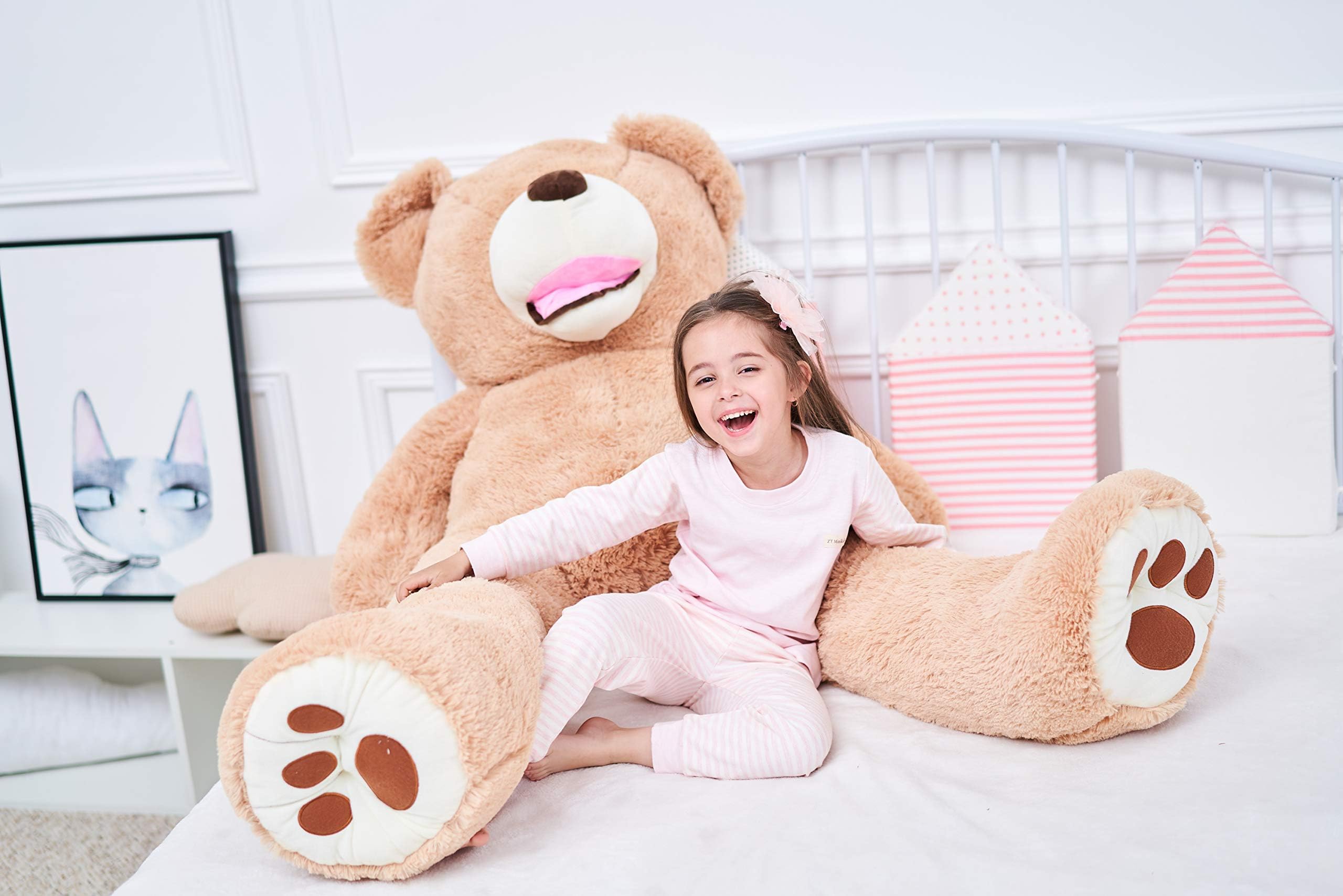 IKASA brown plush giant teddy for cozy decor