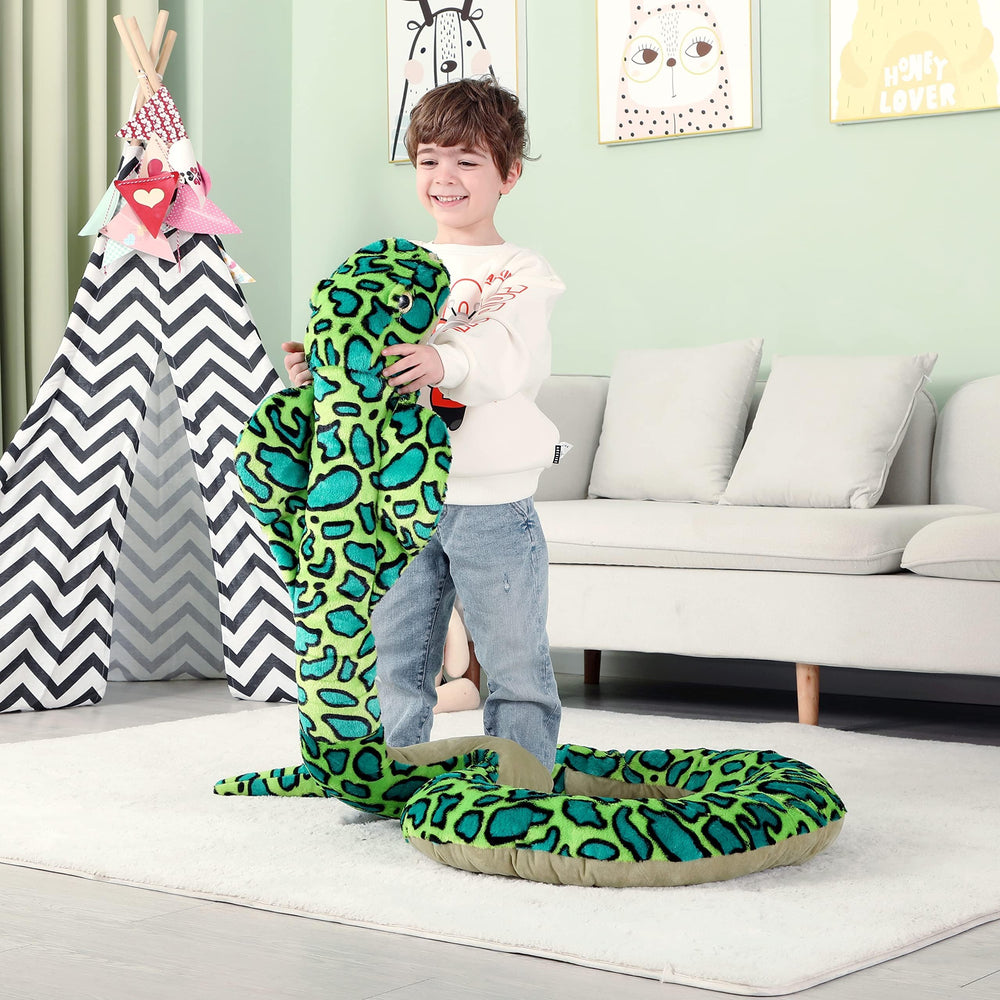 IKASA cobra jumbo soft plush toy for cozy bedroom decor and play