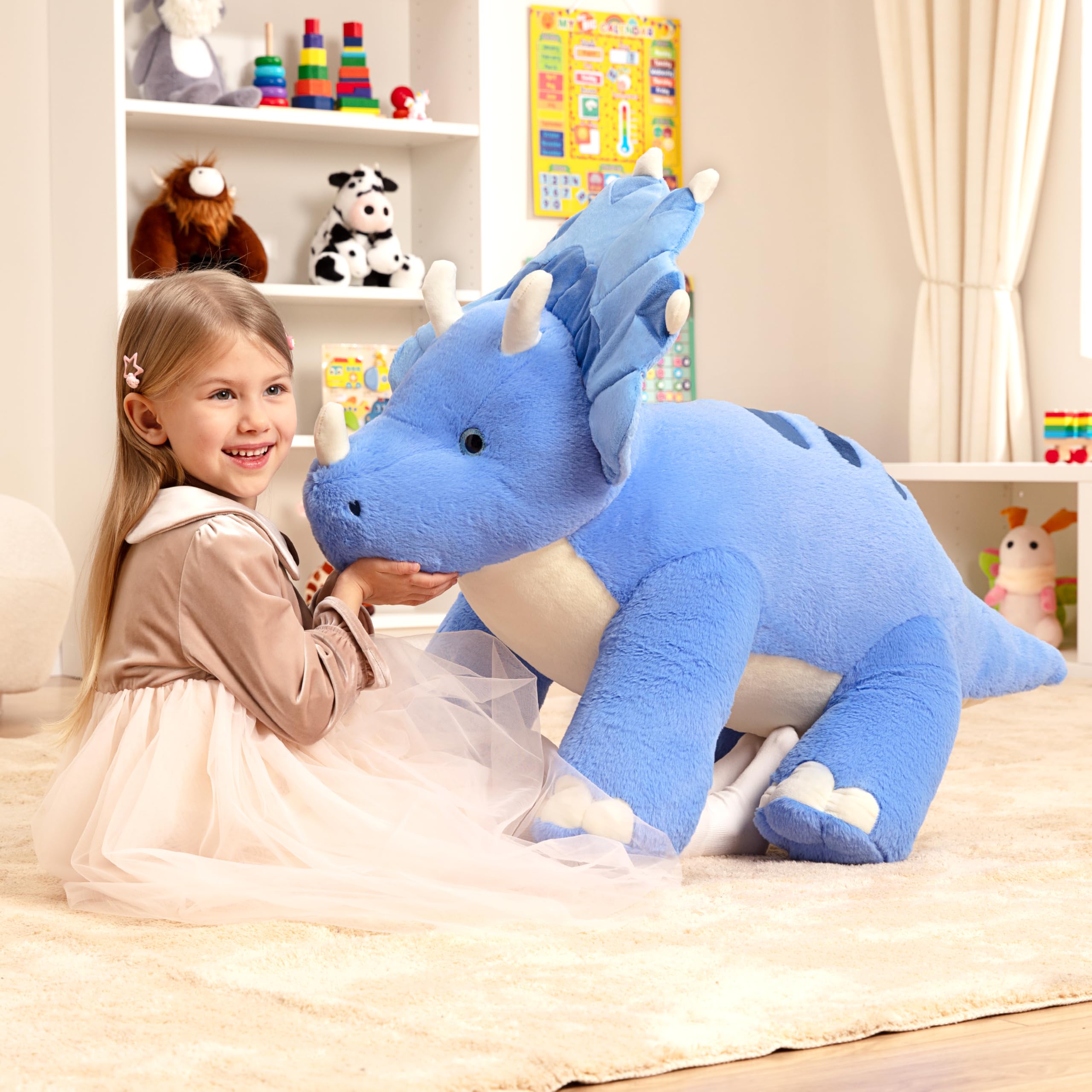 IKASA cuddly dinosaur toy for kids' playtime and comfort.