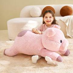 IKASA cuddly pink pig plush for bedtime and comforting moments.